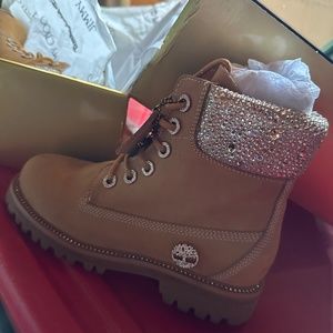 Timberland 6" Boot Jimmy Choo Premium Wheat Swarovski Crystal